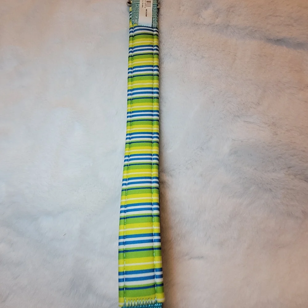 Vibrant Life Comfort Padded Dog Collar Teal Stripe New With Tag Size Large